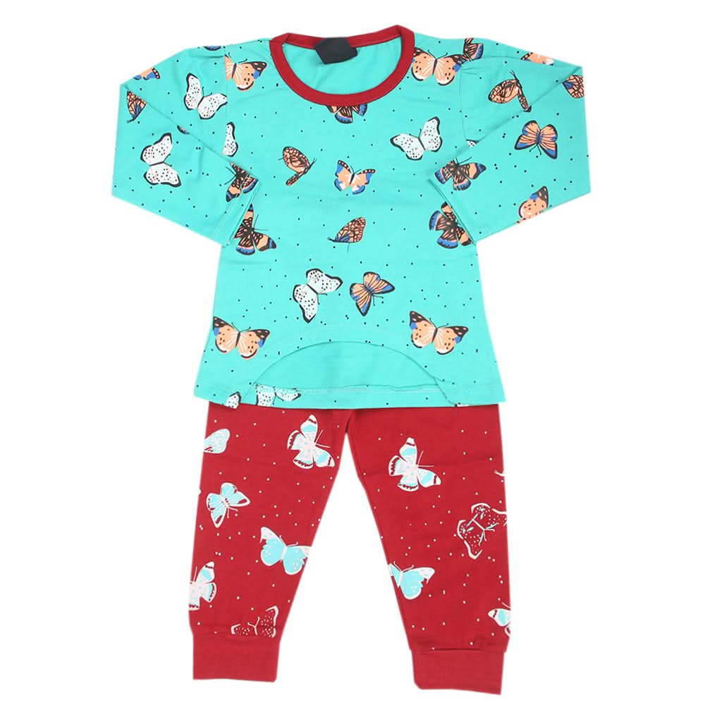 Girls Full Sleeves Suit - Cyan, Girls Suits, Chase Value, Chase Value