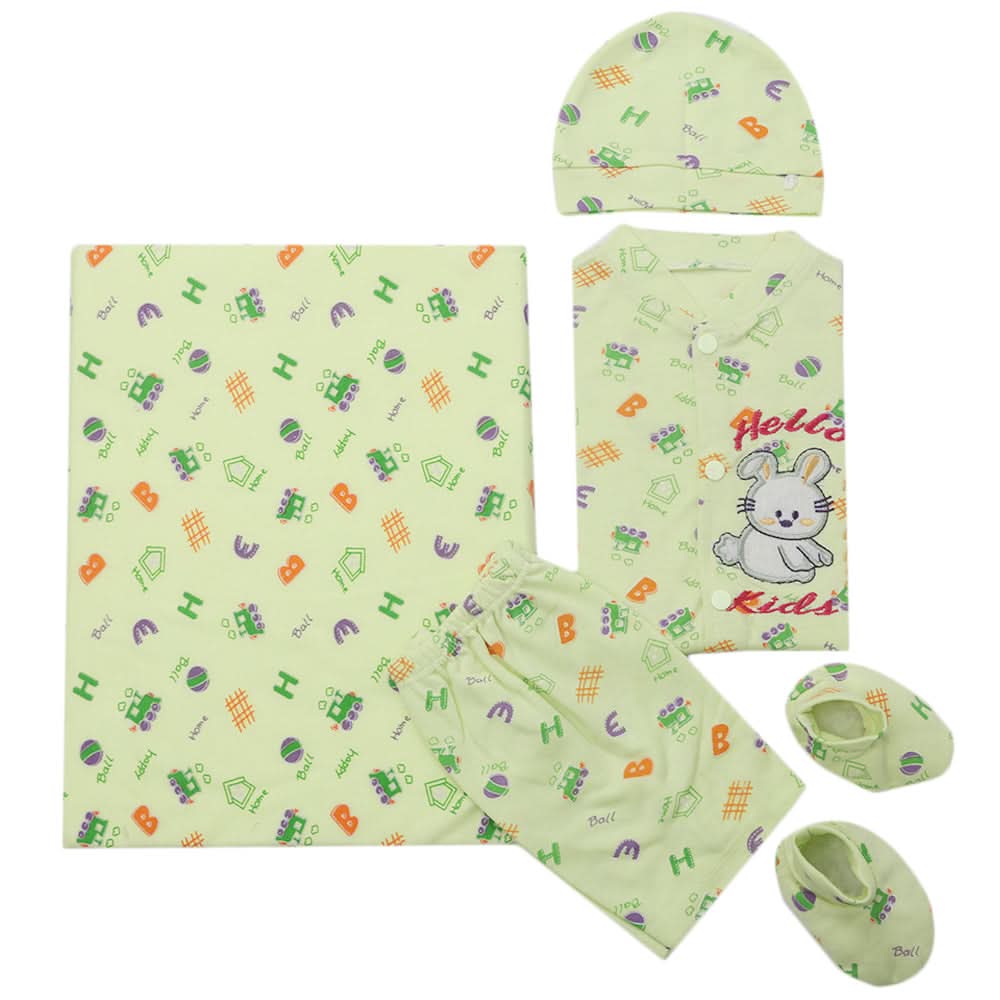 Newborn Suit 5pcs gift Sets - Light Green, Kids, Newborn Boys Sets And Suits, Chase Value, Chase Value