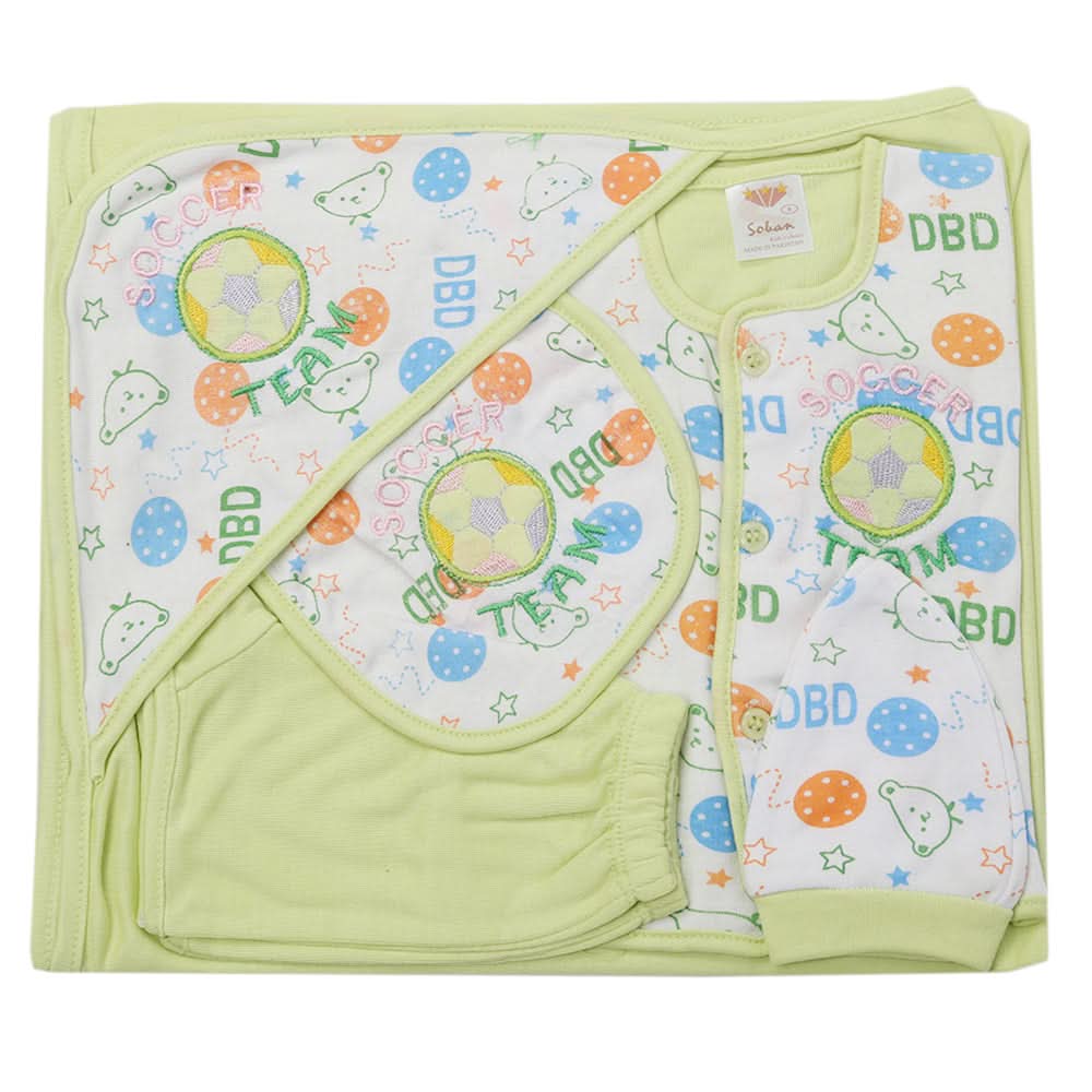 Newborn Suit 5pcs gift Sets - Light Green, Kids, Newborn Boys Sets And Suits, Chase Value, Chase Value