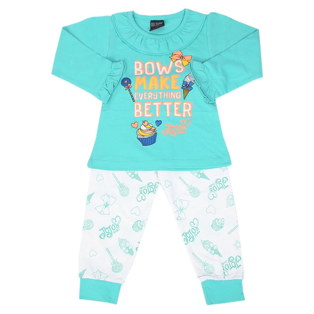 Girls Full Sleeves Suit - Sea Green, Girls Suits, Chase Value, Chase Value