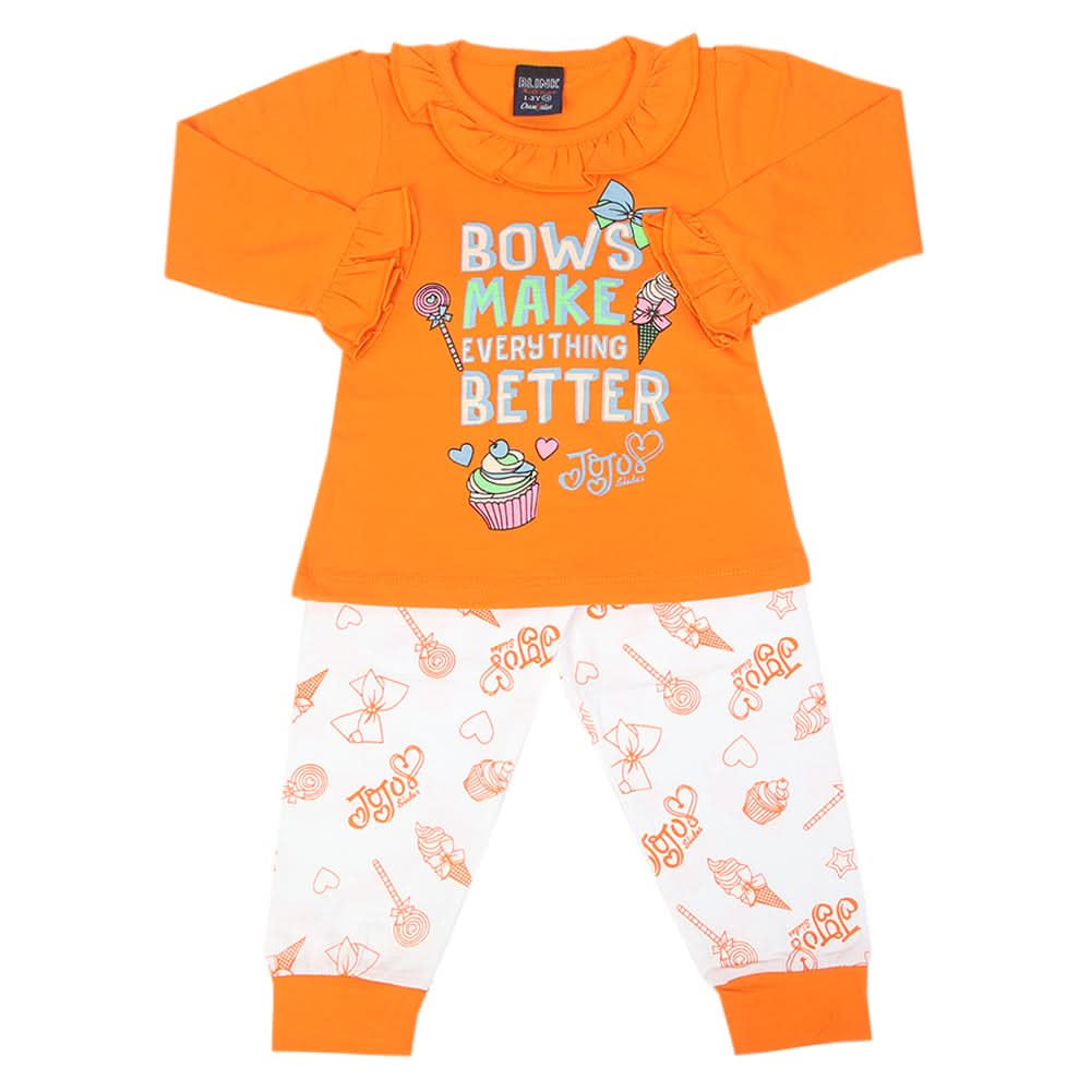 Girls Full Sleeves Suit - Orange, Girls Suits, Chase Value, Chase Value