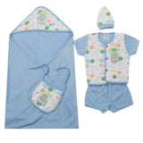 Newborn Suit 5pcs gift Sets - Light Blue, Kids, New Born Boys Sets And Suits, Chase Value, Chase Value