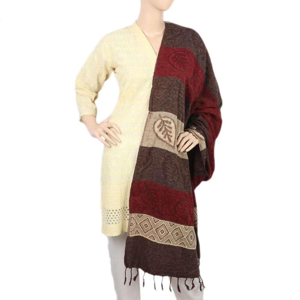 Women's Velvet  Shawl - Dark Brown, Women, Shawls And Scarves, Chase Value, Chase Value