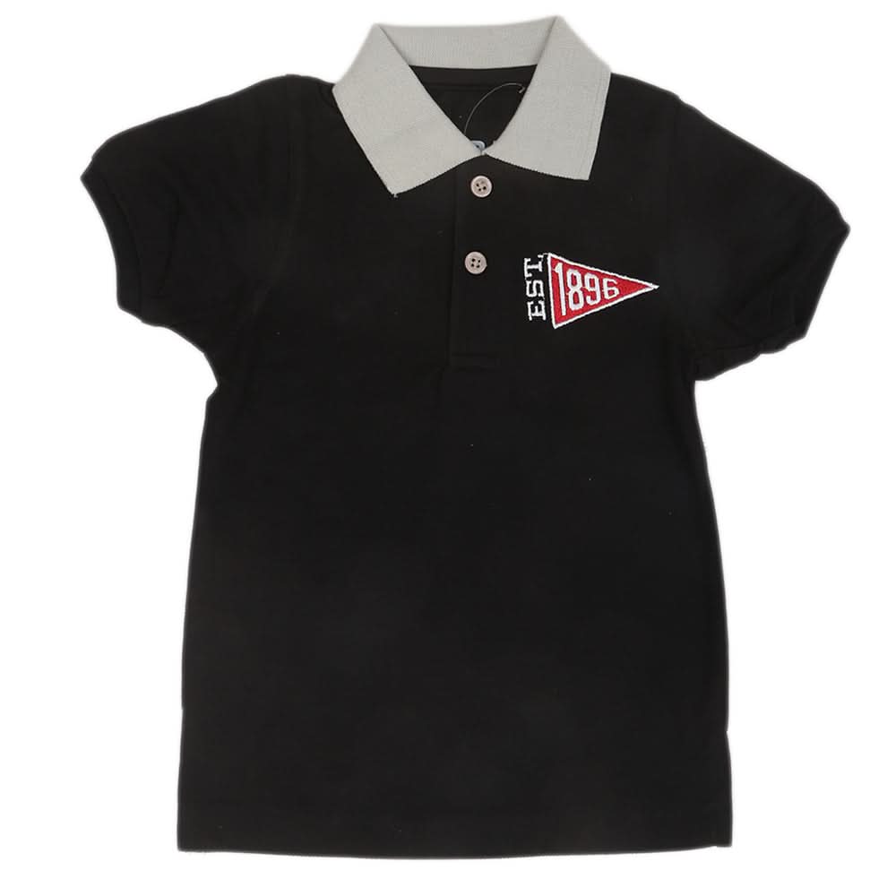 Boys Polo Half Sleeves T-Shirt - Black, Kids, Boys T-Shirts, Chase Value, Chase Value