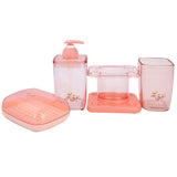 Bathroom Toiletries Set 4 Pcs 6206 - Pink, Home & Lifestyle, Storage Boxes, Chase Value, Chase Value