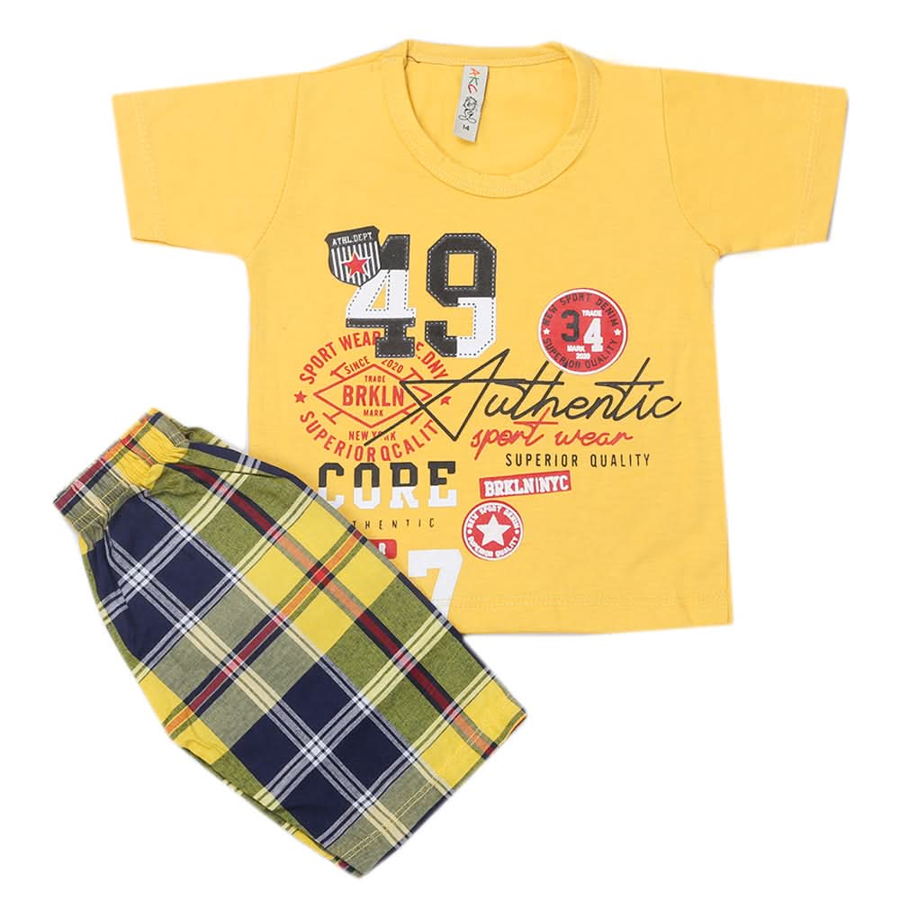 Boys Half Sleeves Suit - Yellow, Kids, Boys Sets And Suits, Chase Value, Chase Value