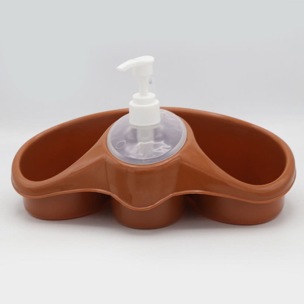 Sponge Holder With Soap Dispenser - Brown, Home & Lifestyle, Accessories, Chase Value, Chase Value