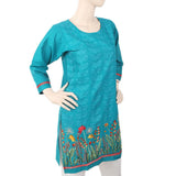 Women's Embroidered Border Kurti - Sea Green, Women, Ready Kurtis, Chase Value, Chase Value