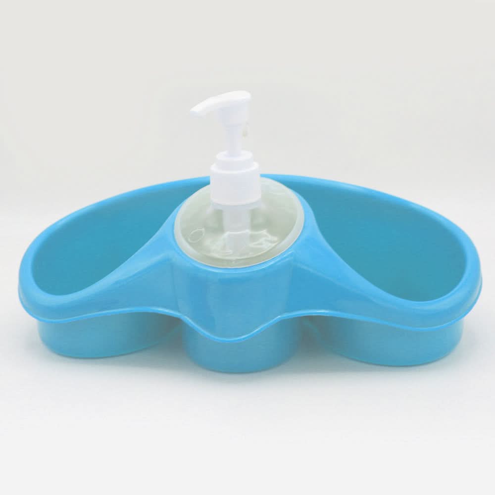 Sponge Holder With Soap Dispenser - Blue, Home & Lifestyle, Accessories, Chase Value, Chase Value