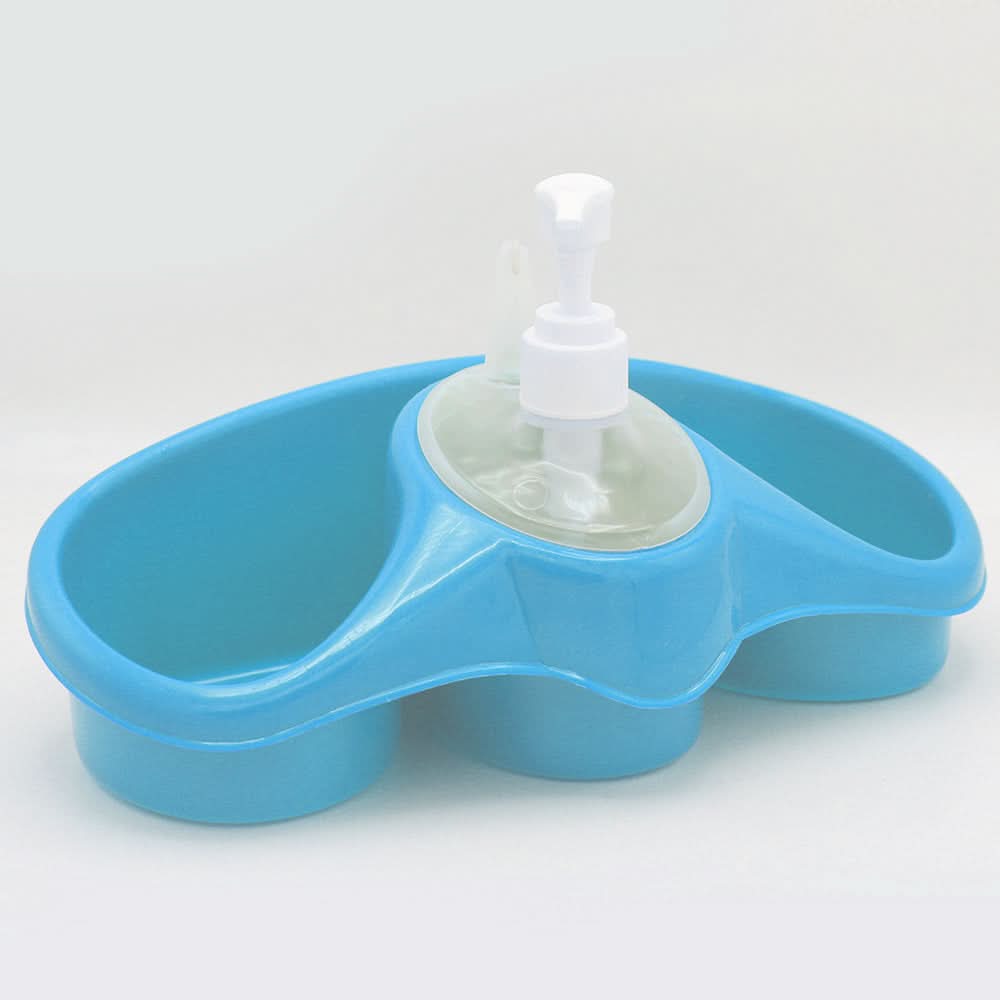 Sponge Holder With Soap Dispenser - Blue, Home & Lifestyle, Accessories, Chase Value, Chase Value