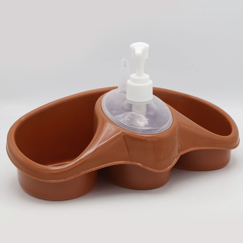 Sponge Holder With Soap Dispenser - Brown, Home & Lifestyle, Accessories, Chase Value, Chase Value