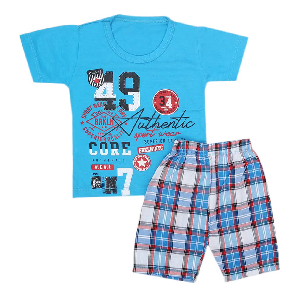 Boys Half Sleeves Suit - Blue, Kids, Boys Sets And Suits, Chase Value, Chase Value