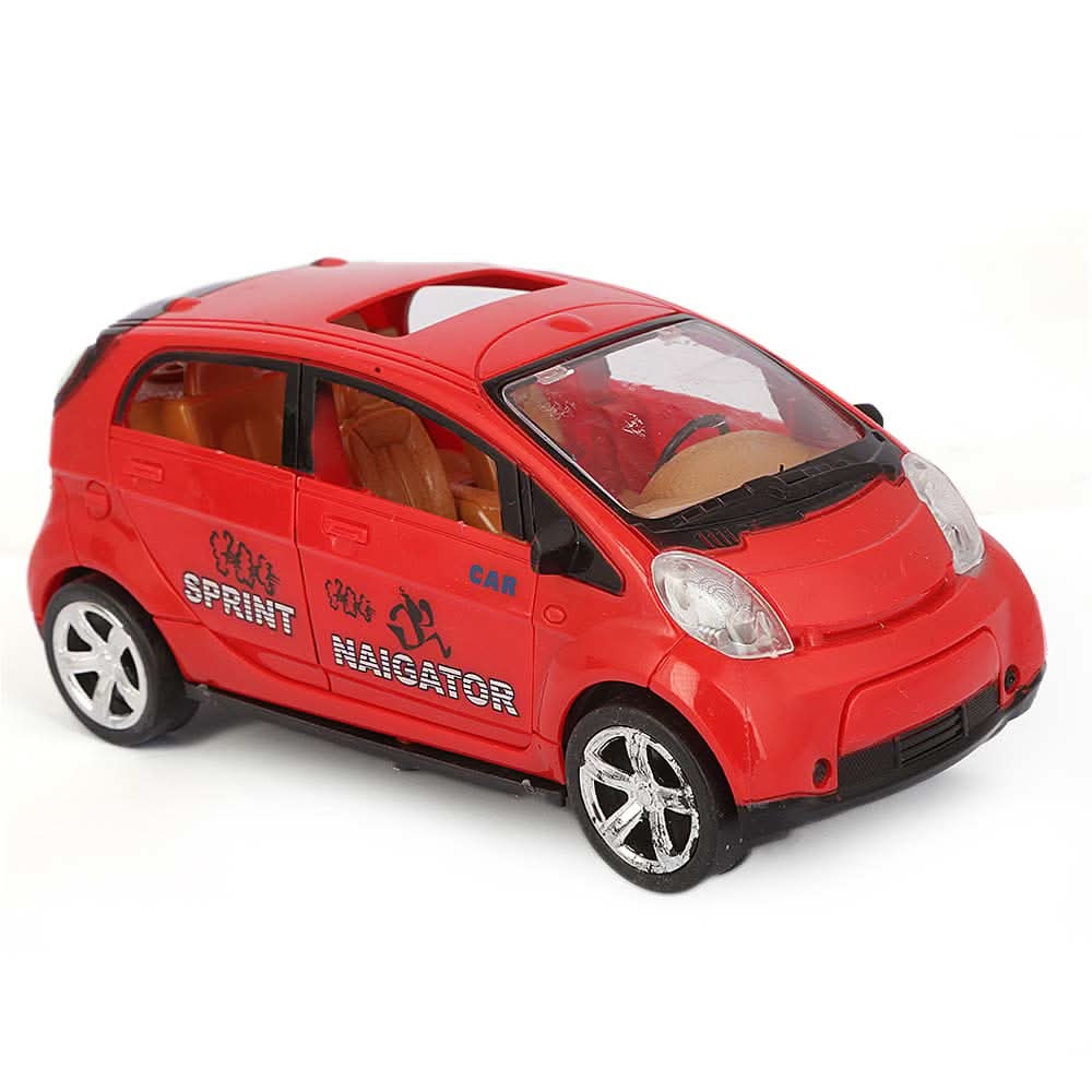 Battery Operated Car With Music & lights - Red, Kids, Non-Remote Control, Chase Value, Chase Value
