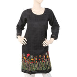 Women's Embroidered Border Kurti - Black, Women, Ready Kurtis, Chase Value, Chase Value