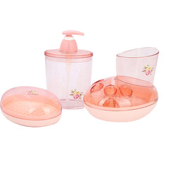 Bathroom Toiletries Set 4 Pcs 6212 - Pink, Home & Lifestyle, Storage Boxes, Chase Value, Chase Value