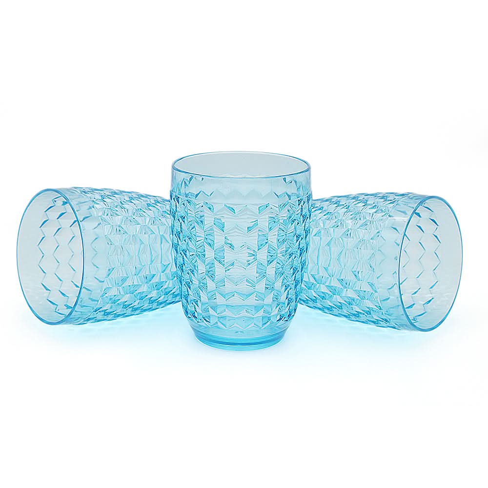 Acrylic Diamond Glass 250ml Pack Of 3 - Blue, Home & Lifestyle, Glassware & Drinkware, Chase Value, Chase Value