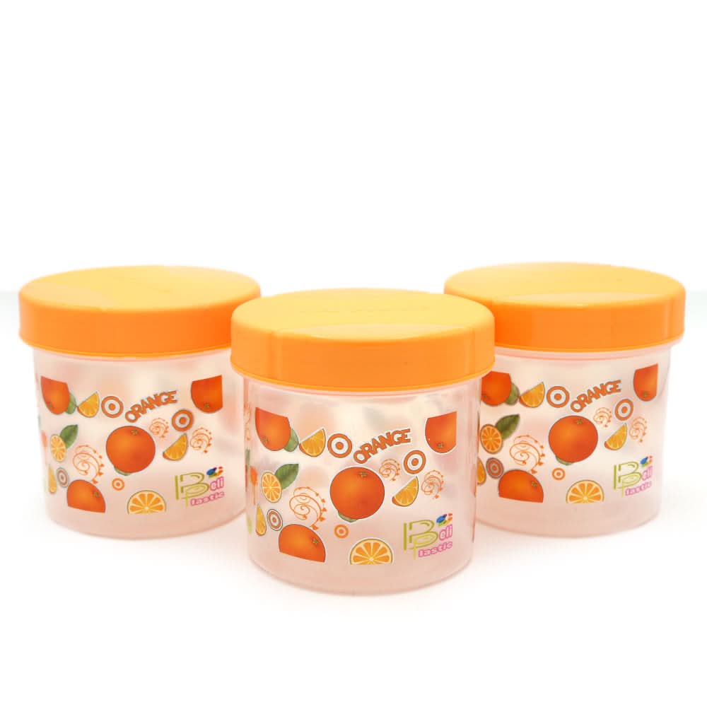 Plastic Jar 3 Piece Set Small - Peach, Home & Lifestyle, Storage Boxes, Chase Value, Chase Value