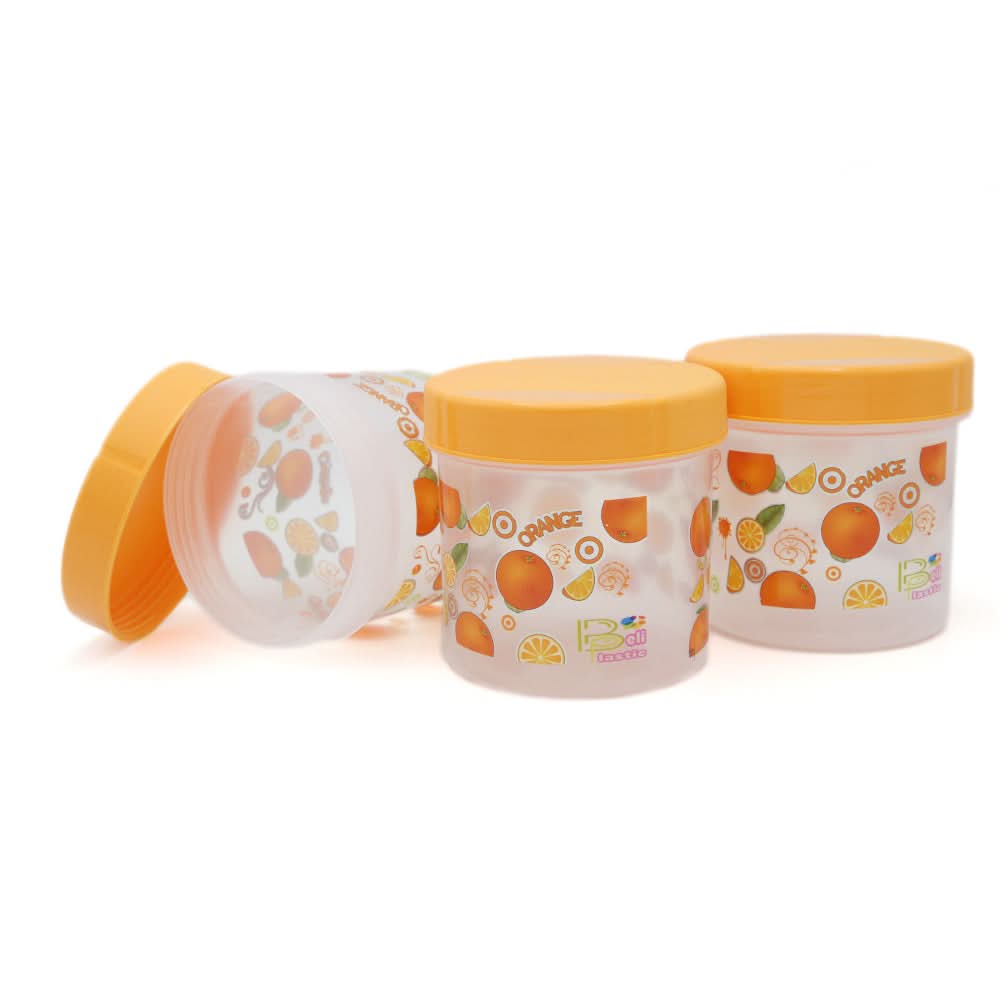 Plastic Jar 3 Piece Set Small - Peach, Home & Lifestyle, Storage Boxes, Chase Value, Chase Value