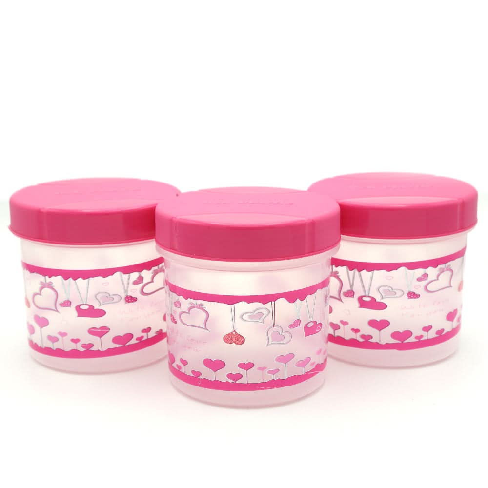 Plastic Jar 3 Piece Set Small - Pink, Home & Lifestyle, Storage Boxes, Chase Value, Chase Value