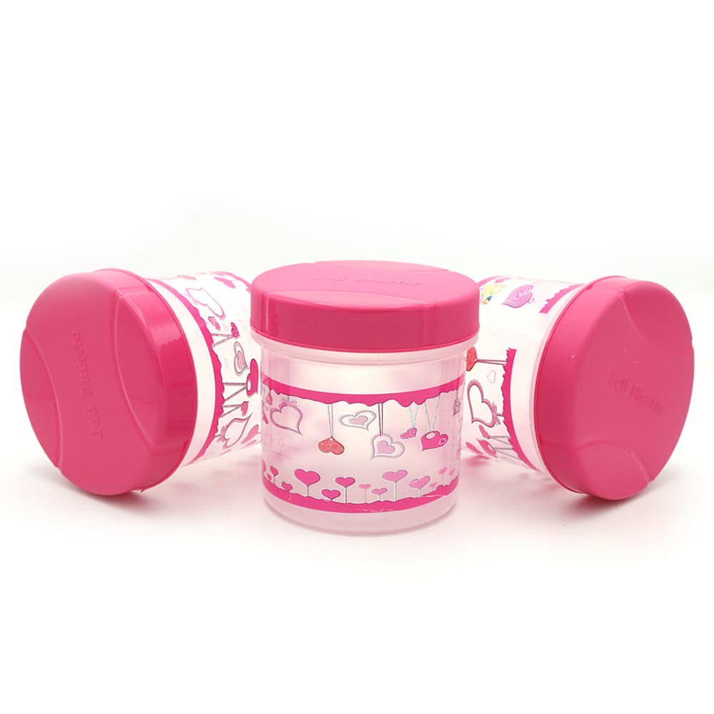 Plastic Jar 3 Piece Set Small - Pink, Home & Lifestyle, Storage Boxes, Chase Value, Chase Value
