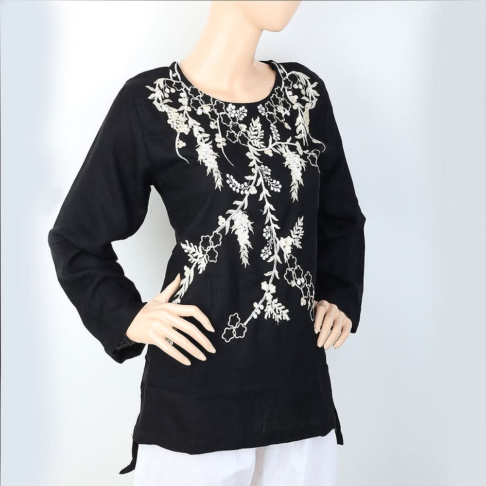 Women's Embroidered Top - Black, Women, T-Shirts And Tops, Chase Value, Chase Value