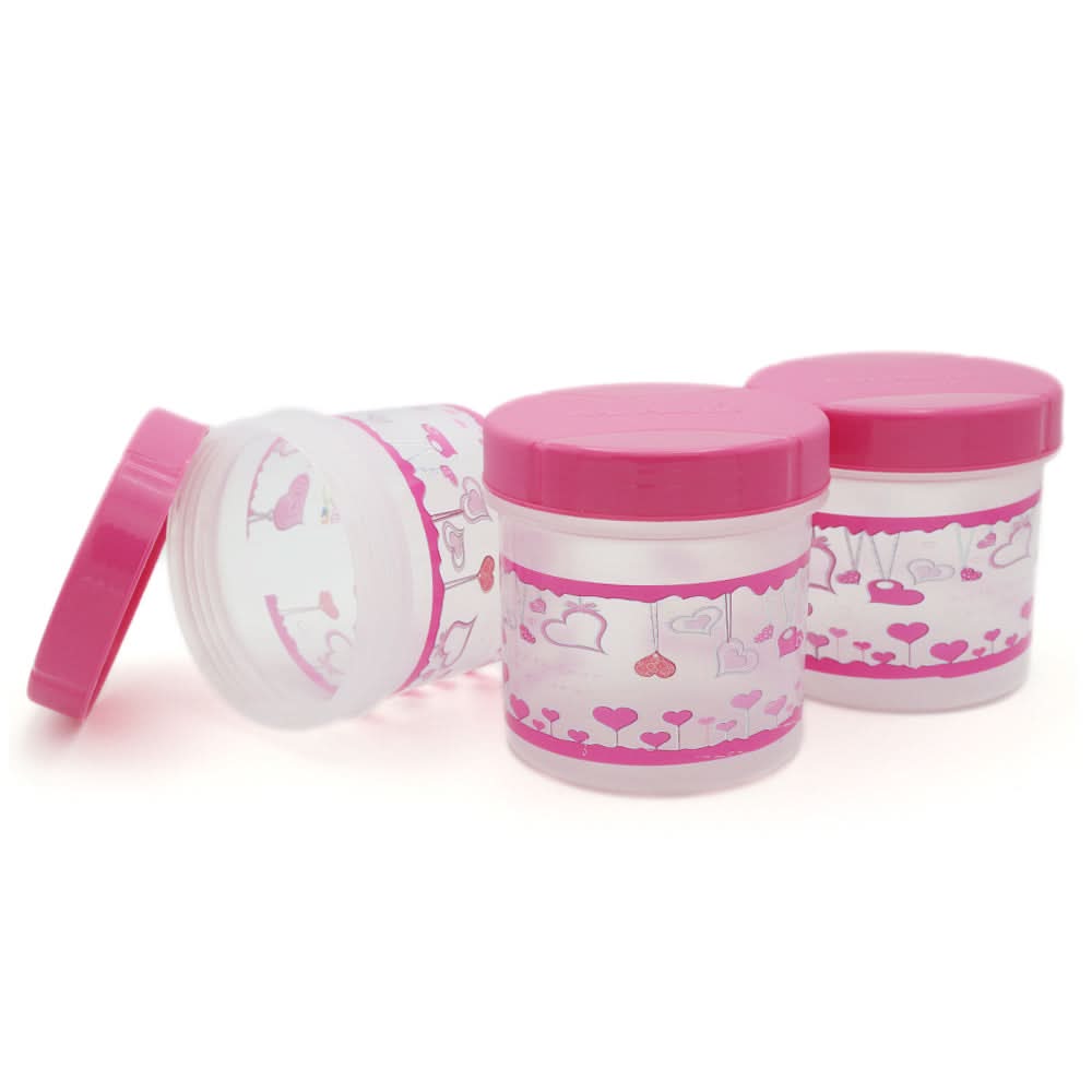 Plastic Jar 3 Piece Set Small - Pink, Home & Lifestyle, Storage Boxes, Chase Value, Chase Value