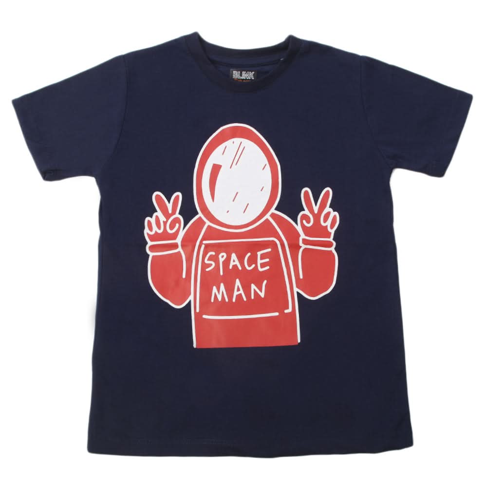 Boys Half Sleeves Printed T-Shirt - Navy Blue, Boys T-Shirts, Chase Value, Chase Value