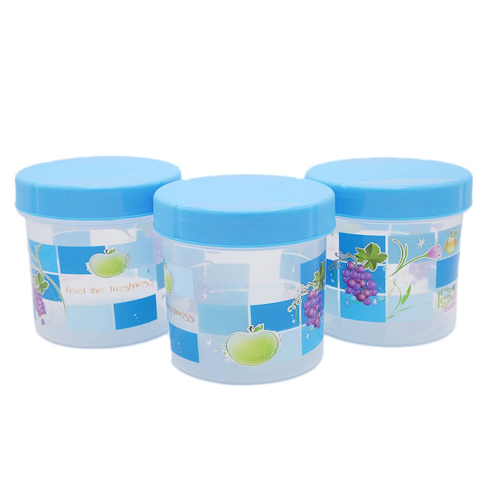 Plastic Jar 3 Piece Set Small - Blue, Home & Lifestyle, Storage Boxes, Chase Value, Chase Value