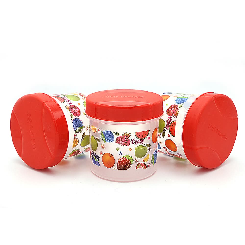 Plastic Jar 3 Piece Set Small - Red, Home & Lifestyle, Storage Boxes, Chase Value, Chase Value