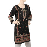 Women's Full Embroidered Kurti - Black, Women, Ready Kurtis, Chase Value, Chase Value