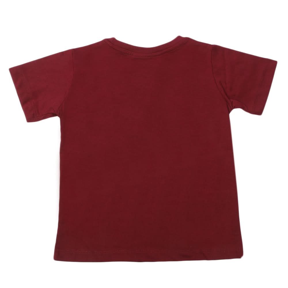 Boys Half Sleeves T-Shirt - Maroon, Boys T-Shirts, Chase Value, Chase Value
