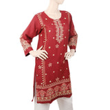 Women's Full Embroidered Kurti - Maroon, Women, Ready Kurtis, Chase Value, Chase Value