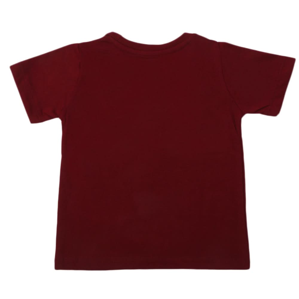 Boys Half Sleeves T-Shirt - Maroon, Boys T-Shirts, Chase Value, Chase Value