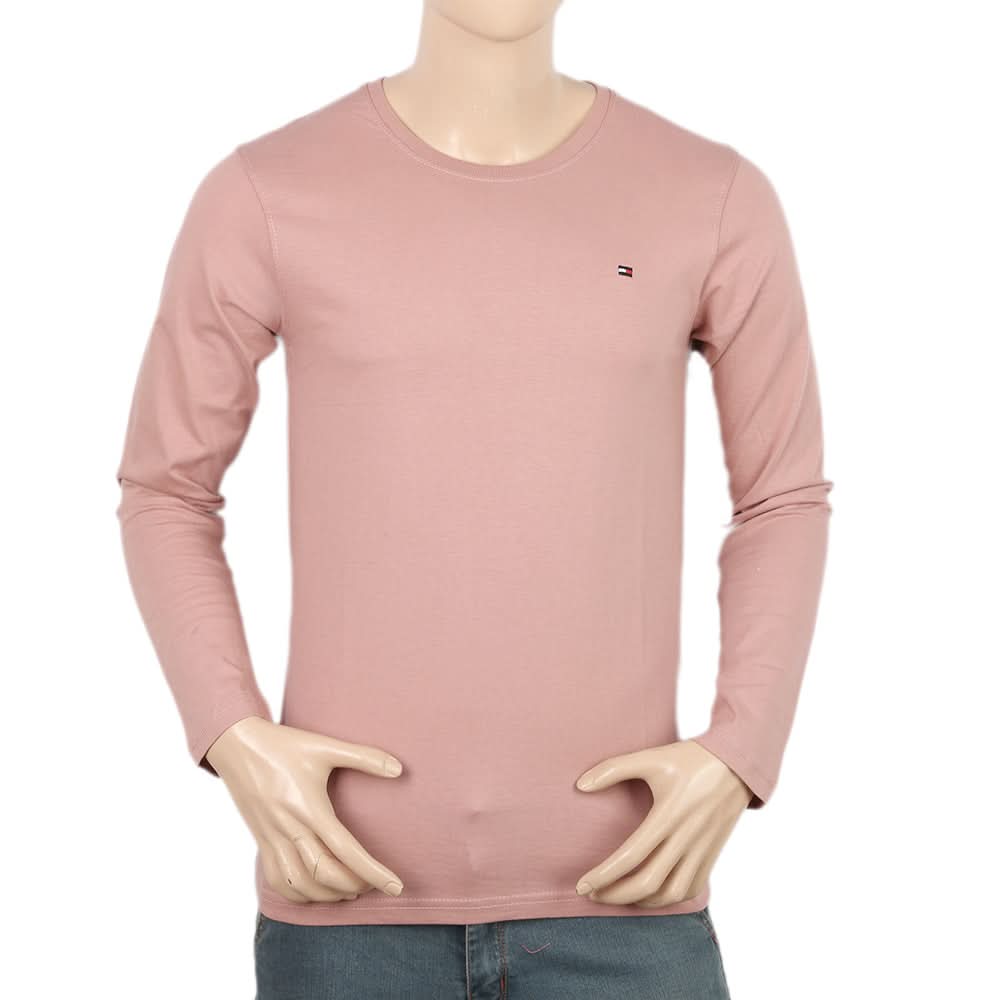 Men's Full Sleeves Round Neck T-Shirt - Tea Pink, Men, T-Shirts And Polos, Chase Value, Chase Value