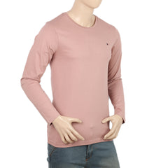 Men's Full Sleeves Round Neck T-Shirt - Tea Pink, Men, T-Shirts And Polos, Chase Value, Chase Value