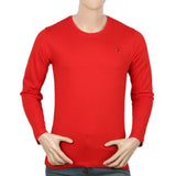 Men's Full Sleeves Round Neck T-Shirt - Red, Men, T-Shirts And Polos, Chase Value, Chase Value