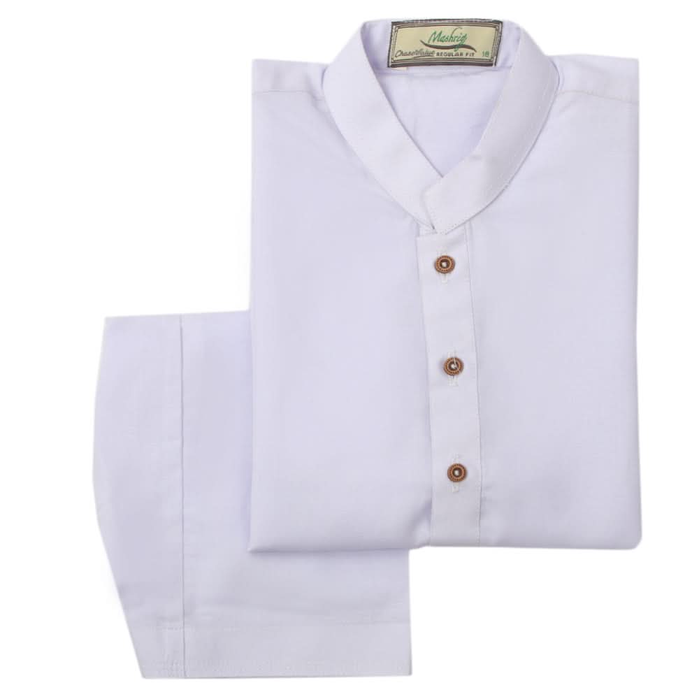 Boys Mashriq Shalwar Suit - White, Boys Shalwar Kameez, Mashriq, Chase Value