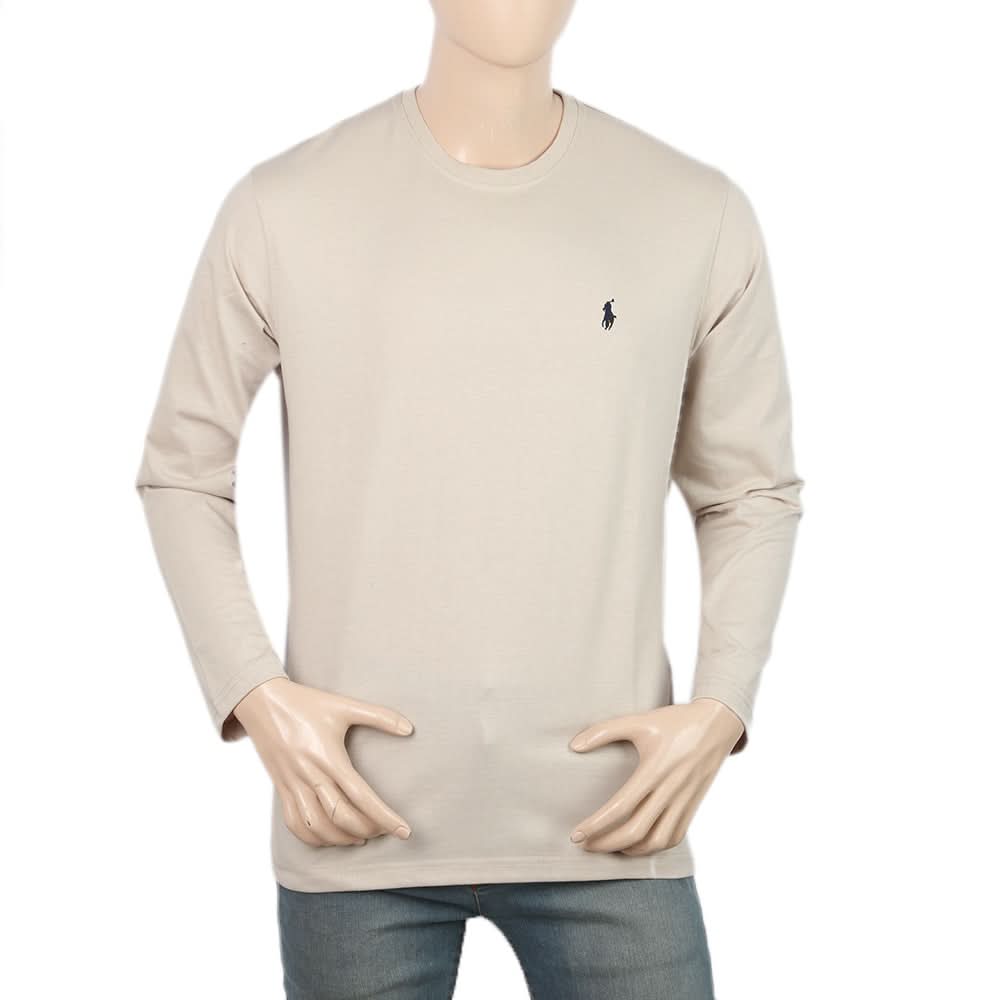 Men's Full Sleeves Round Neck T-Shirt - Light Grey, Men, T-Shirts And Polos, Chase Value, Chase Value