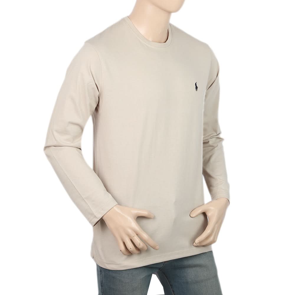 Men's Full Sleeves Round Neck T-Shirt - Light Grey, Men, T-Shirts And Polos, Chase Value, Chase Value
