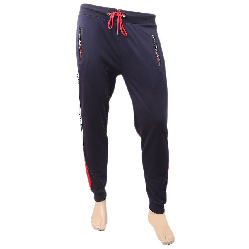 Men's Fancy Zip Trousers - Navy Blue, Men, Lowers And Sweatpants, Chase Value, Chase Value