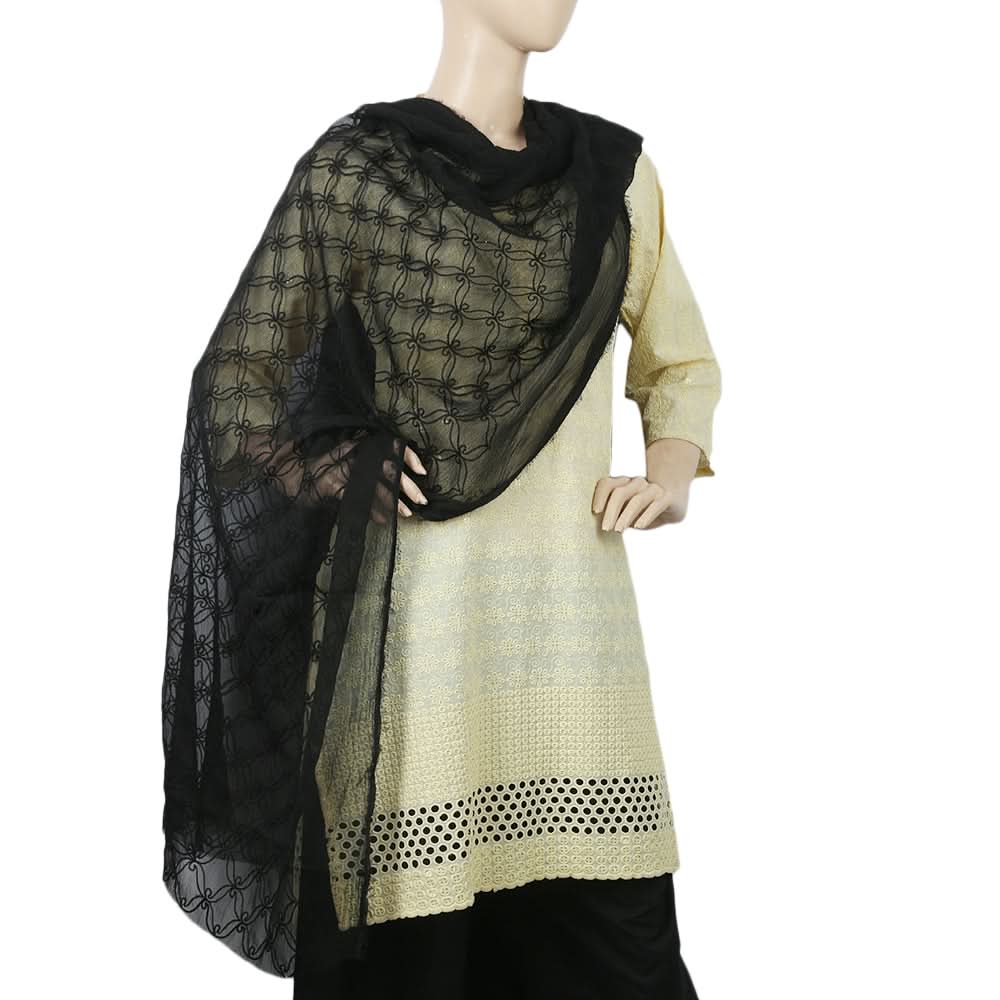 Women's Embroidered Dupatta - Black, Women, Dupatta, Chase Value, Chase Value