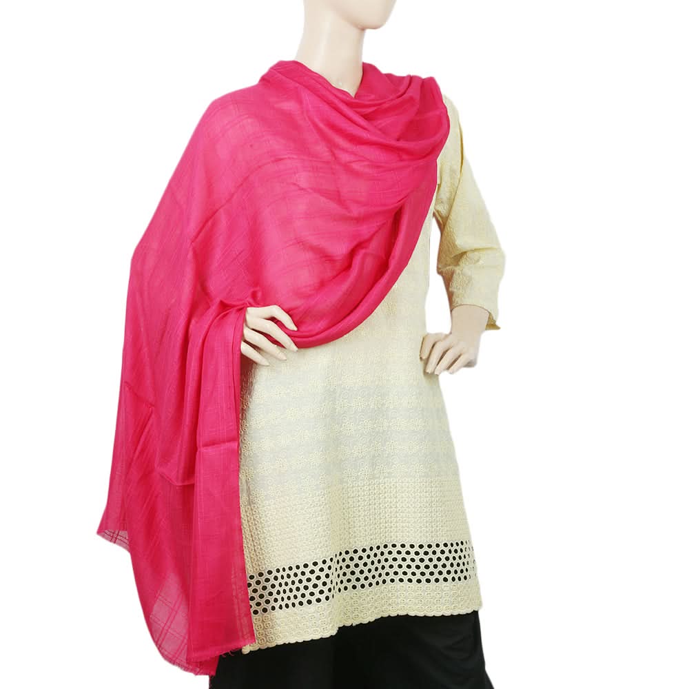 Women's Cotton Self Design Dupatta - Dark Pink, Women, Dupatta, Chase Value, Chase Value