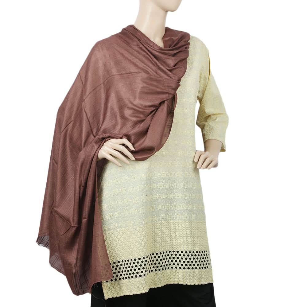 Women's Cotton Self Design Dupatta - Dark Brown, Women, Dupatta, Chase Value, Chase Value