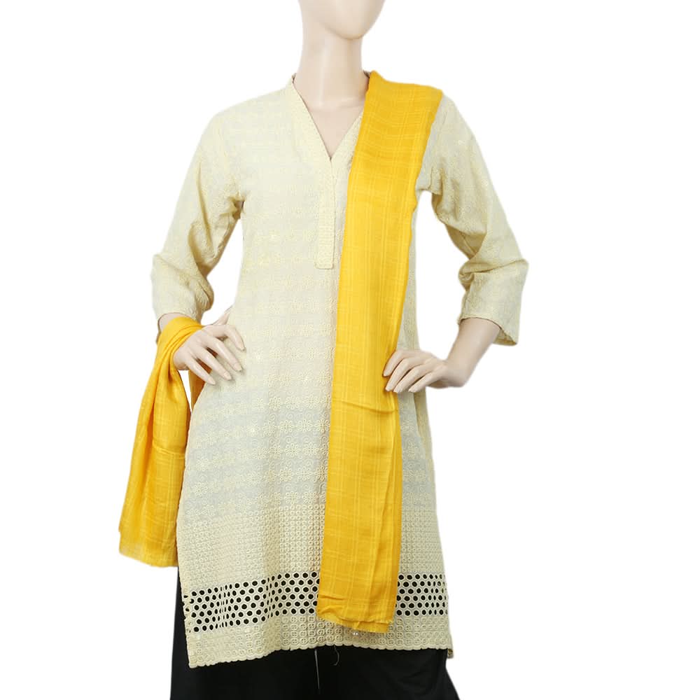 Women's Cotton Self Design Dupatta - Mustard, Women, Dupatta, Chase Value, Chase Value