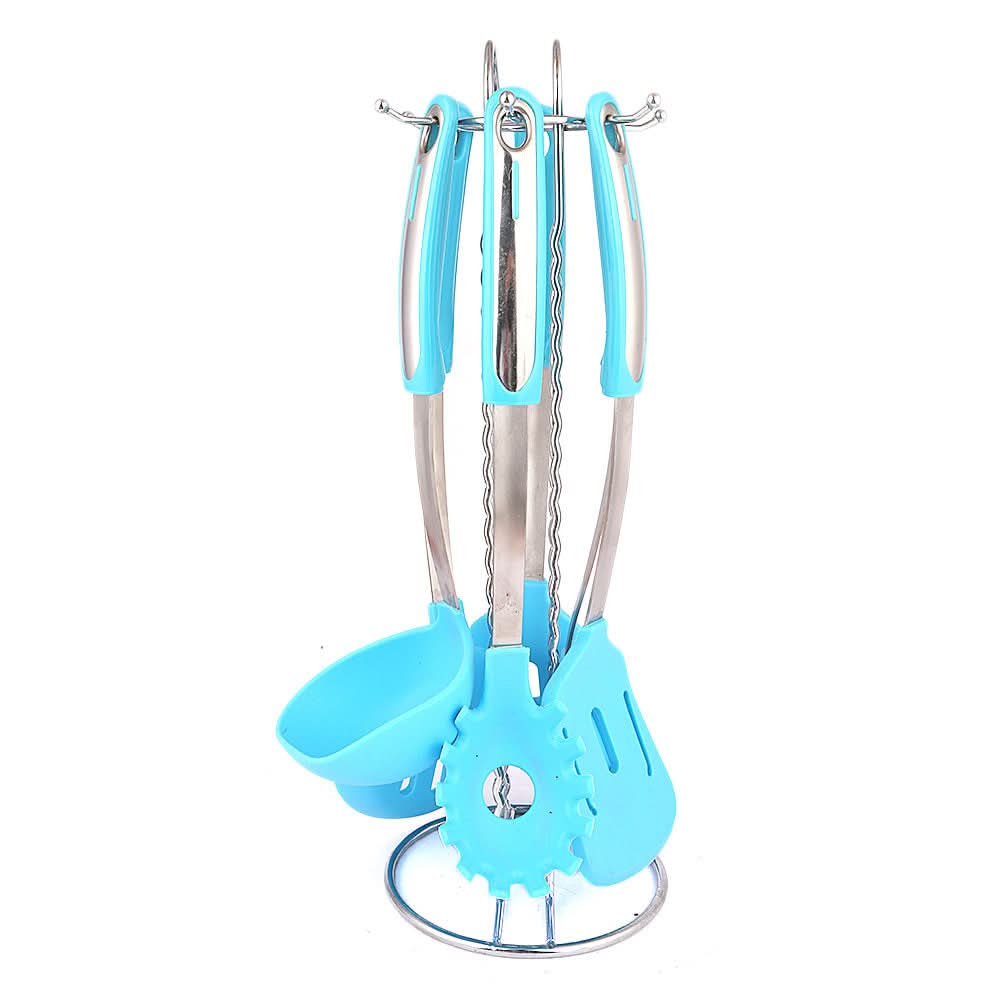 Non Stick Cooking Spoon 7 Pieces - Cyan, Home & Lifestyle, Kitchen Tools And Accessories, Chase Value, Chase Value