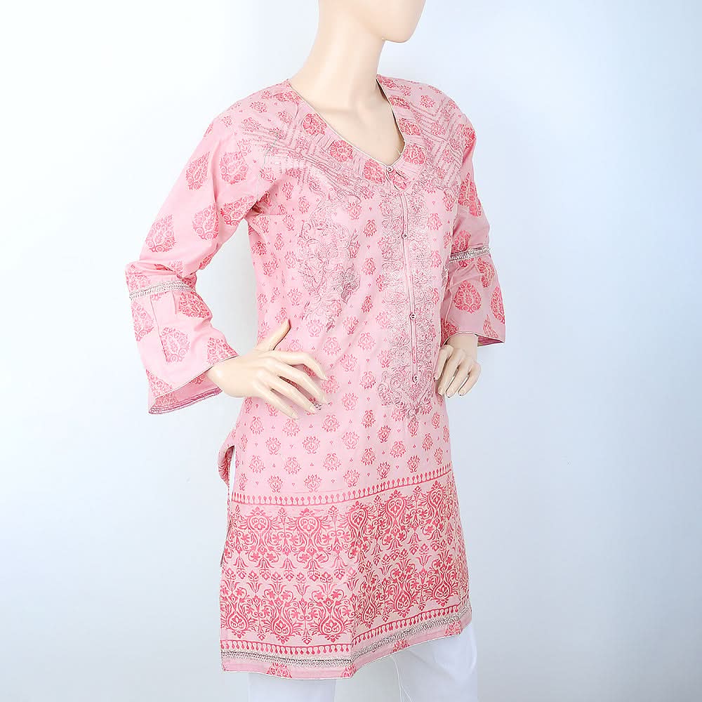 Women's Embroidered Kurti - Pink, Women, Ready Kurtis, Chase Value, Chase Value