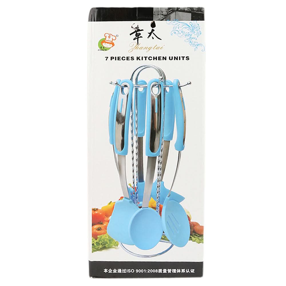 Non Stick Cooking Spoon 7 Pieces - Cyan, Home & Lifestyle, Kitchen Tools And Accessories, Chase Value, Chase Value