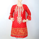Women's Embroidered Kurti - Red, Women, Ready Kurtis, Chase Value, Chase Value