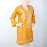 Women's Embroidered Kurti - Mustard, Women, Ready Kurtis, Chase Value, Chase Value