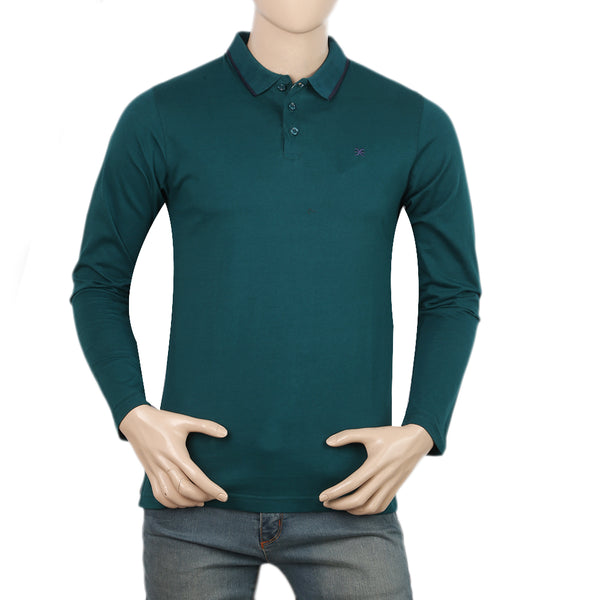 Men's Eminent Full Sleeves Polo T-Shirt - Steel Blue, Men, T-Shirts And Polos, Eminent, Chase Value
